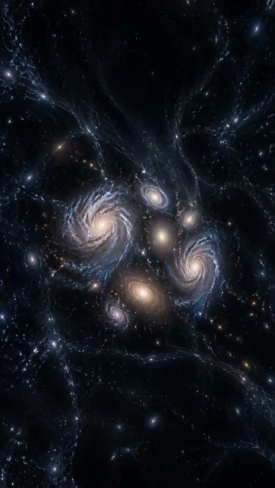 The Invisible Road Pulling Galaxies - AI-generated faceless space video example